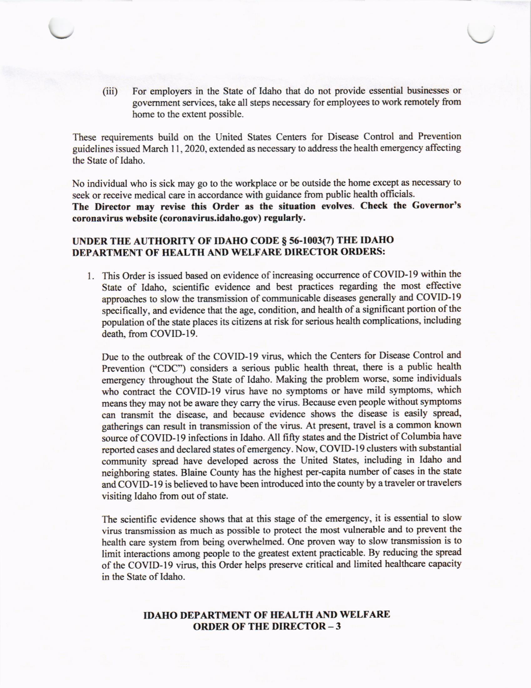 Order to Self Isolate003